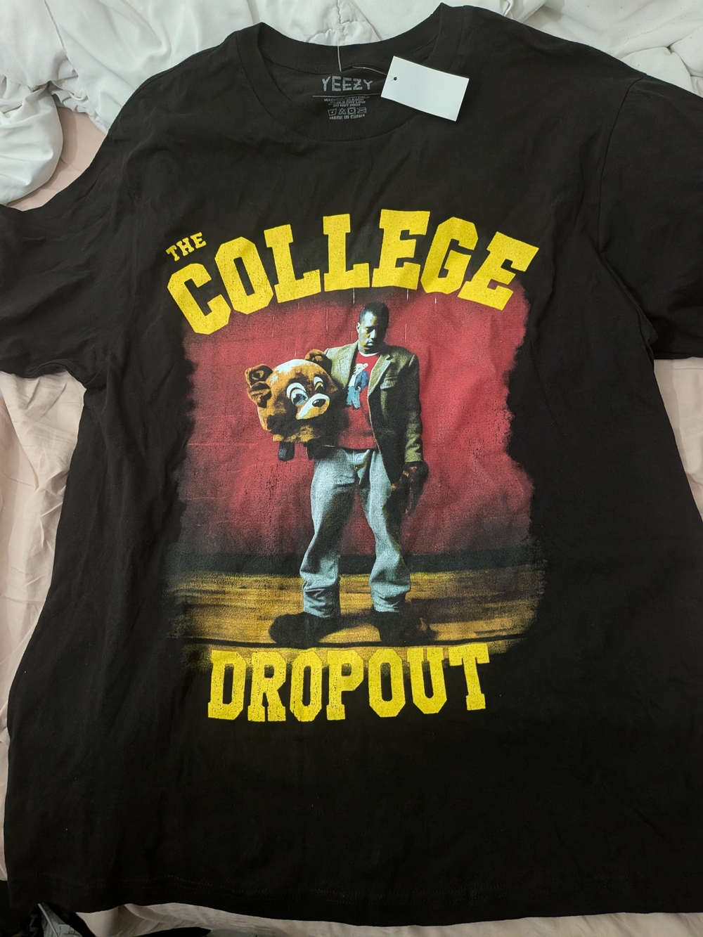 Yeezy Kanye West Men’s Black 'The College Dropout' Graphic T-Shirt Large